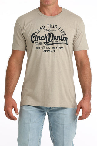 Cinch Men’s Cinch Denim Logo Tee Khaki - Cowboy SwaggerCinch Men’s Cinch Denim Logo Tee Khaki