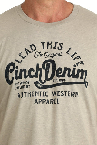 Cinch Men’s Cinch Denim Logo Tee Khaki - Cowboy SwaggerCinch Men’s Cinch Denim Logo Tee Khaki
