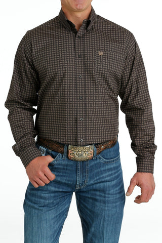 Cinch Men’s Diamond Print Button - Down Western Shirt Brown - Cowboy SwaggerCinch Men’s Diamond Print Button - Down Western Shirt BrownMen's Shirts
