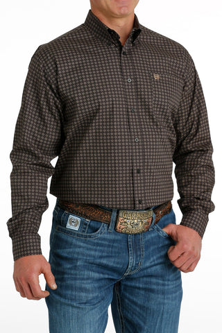 Cinch Men’s Diamond Print Button - Down Western Shirt Brown - Cowboy SwaggerCinch Men’s Diamond Print Button - Down Western Shirt BrownMen's Shirts
