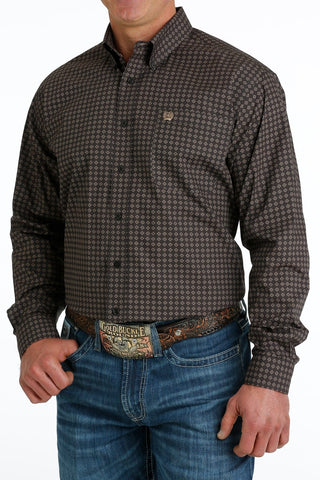 Cinch Men’s Diamond Print Button - Down Western Shirt Brown - Cowboy SwaggerCinch Men’s Diamond Print Button - Down Western Shirt BrownMen's Shirts
