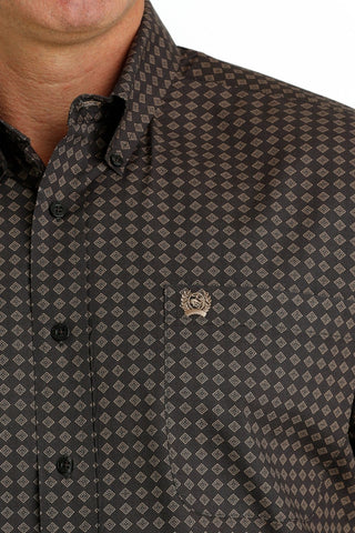 Cinch Men’s Diamond Print Button - Down Western Shirt Brown - Cowboy SwaggerCinch Men’s Diamond Print Button - Down Western Shirt BrownMen's Shirts