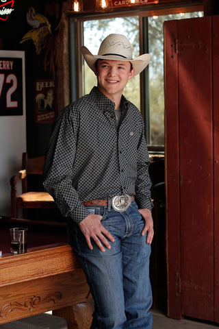 Cinch Men’s Geometric Print Button - Down Western Shirt Black/Khaki - Cowboy SwaggerCinch Men’s Geometric Print Button - Down Western Shirt Black/KhakiMen's Shirts