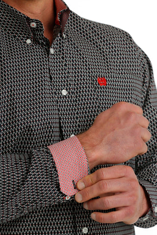 Cinch Men’s Geometric Print Button - Down Western Shirt Black/White/Red - Cowboy SwaggerCinch Men’s Geometric Print Button - Down Western Shirt Black/White/RedMen's Shirts