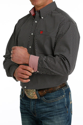 Cinch Men’s Geometric Print Button - Down Western Shirt Black/White/Red - Cowboy SwaggerCinch Men’s Geometric Print Button - Down Western Shirt Black/White/RedMen's Shirts
