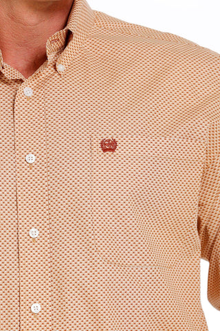 Cinch Men’s Geometric Print Button Down Western Shirt Khaki/White - Cowboy SwaggerCinch Men’s Geometric Print Button Down Western Shirt Khaki/White