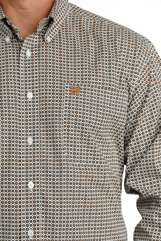 Cinch Men's Geometric Print Button - Down Western Shirt White/Gold - Cowboy SwaggerCinch Men's Geometric Print Button - Down Western Shirt White/GoldMen's Shirts
