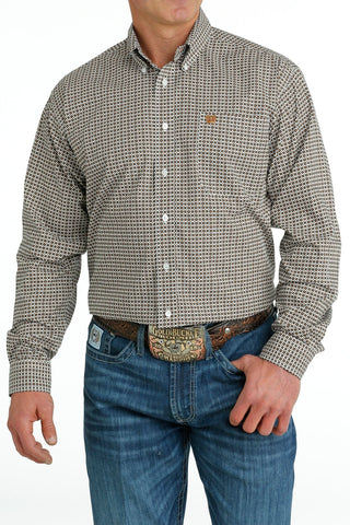 Cinch Men's Geometric Print Button - Down Western Shirt White/Gold - Cowboy SwaggerCinch Men's Geometric Print Button - Down Western Shirt White/GoldMen's Shirts
