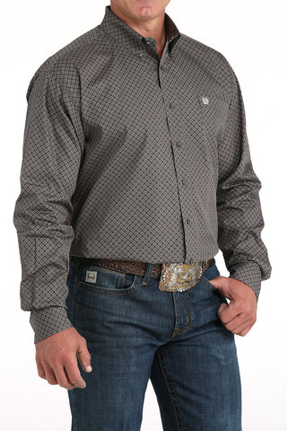 Cinch Men’s Gray Geometric Print Classic Fit Button‑Down Shirt – Style MTW1105960 - Cowboy SwaggerCinch Men’s Gray Geometric Print Classic Fit Button‑Down Shirt – Style MTW1105960