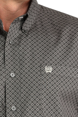 Cinch Men’s Gray Geometric Print Classic Fit Button‑Down Shirt – Style MTW1105960 - Cowboy SwaggerCinch Men’s Gray Geometric Print Classic Fit Button‑Down Shirt – Style MTW1105960