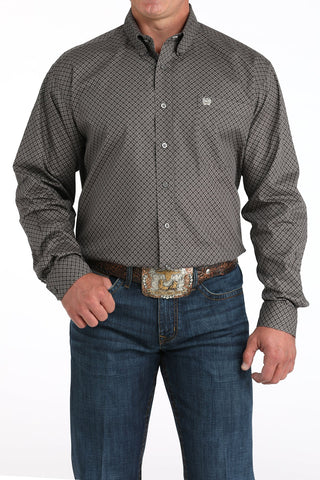 Cinch Men’s Gray Geometric Print Classic Fit Button‑Down Shirt – Style MTW1105960 - Cowboy SwaggerCinch Men’s Gray Geometric Print Classic Fit Button‑Down Shirt – Style MTW1105960
