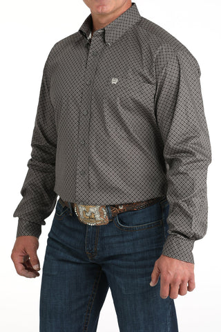 Cinch Men’s Gray Geometric Print Classic Fit Button‑Down Shirt – Style MTW1105960 - Cowboy SwaggerCinch Men’s Gray Geometric Print Classic Fit Button‑Down Shirt – Style MTW1105960