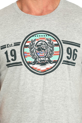 Cinch Men’s Gray Multi Colored Logo Tee - Cowboy SwaggerCinch Men’s Gray Multi Colored Logo TeeShirts & Tops