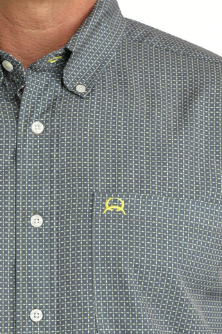 Cinch Men’s Grey Geo Print Arena Flex Short Sleeve Western Shirt - Cowboy SwaggerCinch Men’s Grey Geo Print Arena Flex Short Sleeve Western ShirtShirts & Tops