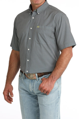 Cinch Men’s Grey Geo Print Arena Flex Short Sleeve Western Shirt - Cowboy SwaggerCinch Men’s Grey Geo Print Arena Flex Short Sleeve Western ShirtShirts & Tops