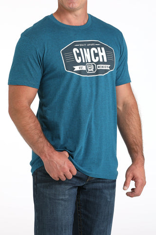 Cinch Men’s Logo Tee Teal white Logo - Cowboy SwaggerCinch Men’s Logo Tee Teal white LogoShirts & Tops