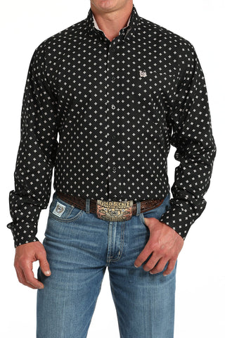 Cinch Men’s Long Sleeve Black Shirt with Pink Diamond Flower Print - Cowboy SwaggerCinch Men’s Long Sleeve Black Shirt with Pink Diamond Flower PrintShirts & Tops