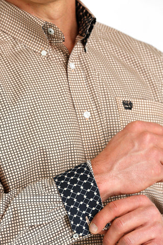 Cinch Men's Long Sleeve Print Button Down Peach/Navy - Cowboy SwaggerCinch Men's Long Sleeve Print Button Down Peach/NavyMen's Shirts