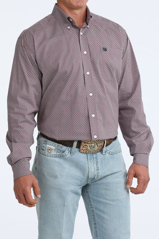 Cinch Men’s Long Sleeve Purple Geo Print Stretch Western Shirt - Cowboy SwaggerCinch Men’s Long Sleeve Purple Geo Print Stretch Western ShirtMen's Shirts