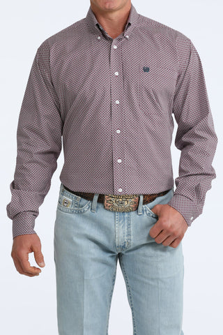 Cinch Men’s Long Sleeve Purple Geo Print Stretch Western Shirt - Cowboy SwaggerCinch Men’s Long Sleeve Purple Geo Print Stretch Western ShirtMen's Shirts
