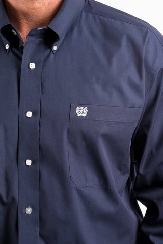 Cinch Mens Long Sleeve Solid Navy Button Down Shirt - Cowboy SwaggerCinch Mens Long Sleeve Solid Navy Button Down Shirt