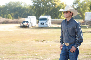 Cinch Men’s Long Sleeve Western Stripe Shirt – Charcoal and Blue Button - Down Cowboy Shirt - Cowboy SwaggerCinch Men’s Long Sleeve Western Stripe Shirt – Charcoal and Blue Button - Down Cowboy Shirt