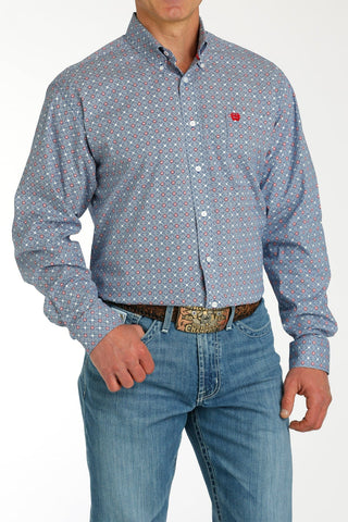 Cinch Men's Medallion Print Button Down Western Shirt Blue/White/Red - Cowboy SwaggerCinch Men's Medallion Print Button Down Western Shirt Blue/White/RedMen's Shirts