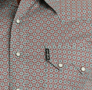 Cinch Men’s Modern Fit Burgundy Snap Western Shirt - Cowboy SwaggerCinch Men’s Modern Fit Burgundy Snap Western ShirtMen's Shirts