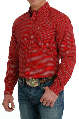 Cinch Men's Modern Fit Long Slevee Red/White Button Down - Cowboy SwaggerCinch Men's Modern Fit Long Slevee Red/White Button DownMen's Shirts