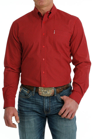 Cinch Men's Modern Fit Long Slevee Red/White Button Down - Cowboy SwaggerCinch Men's Modern Fit Long Slevee Red/White Button DownMen's Shirts
