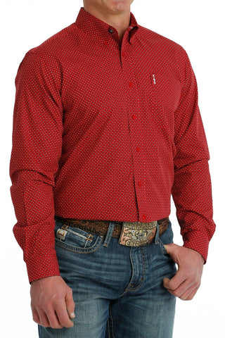 Cinch Men's Modern Fit Long Slevee Red/White Button Down - Cowboy SwaggerCinch Men's Modern Fit Long Slevee Red/White Button DownMen's Shirts