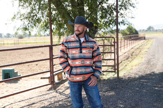 Cinch Mens Orange and Navy Polar Fleece - Cowboy SwaggerCinch Mens Orange and Navy Polar FleeceShirts & Tops