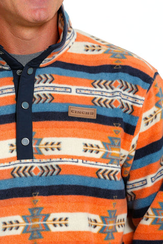 Cinch Mens Orange and Navy Polar Fleece - Cowboy SwaggerCinch Mens Orange and Navy Polar FleeceShirts & Tops