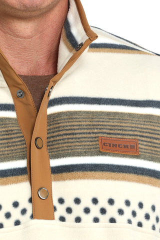 Cinch Men’s Polar Fleece Pullover – Cream and Navy Aztec Western Fleece - Cowboy SwaggerCinch Men’s Polar Fleece Pullover – Cream and Navy Aztec Western Fleece