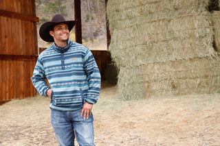 Cinch Men’s Polar Fleece Teal Pullover - Cowboy SwaggerCinch Men’s Polar Fleece Teal Pullover
