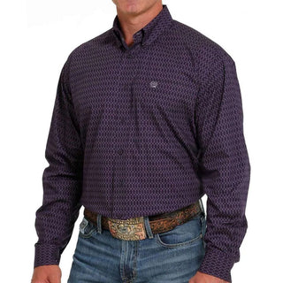 Cinch Mens Purple and Lavender Print Button Down - Cowboy SwaggerCinch Mens Purple and Lavender Print Button Down