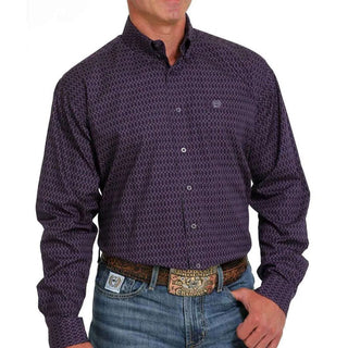Cinch Mens Purple and Lavender Print Button Down - Cowboy SwaggerCinch Mens Purple and Lavender Print Button Down