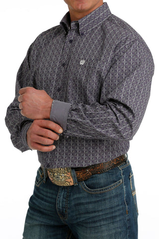Cinch Men's Purple Geometric Print Button Down - Cowboy SwaggerCinch Men's Purple Geometric Print Button DownMen's Shirts