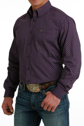 Cinch Men's Purple Long Sleeve Button Down - Cowboy SwaggerCinch Men's Purple Long Sleeve Button DownMen's Shirts