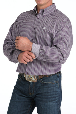 Cinch Men’s Purple Square Print Long Sleeve Button Down Shirt – MTW1105975 - Cowboy SwaggerCinch Men’s Purple Square Print Long Sleeve Button Down Shirt – MTW1105975