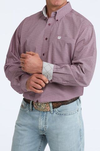 Cinch Men’s Purple Square Print Long Sleeve Western Shirt - Cowboy SwaggerCinch Men’s Purple Square Print Long Sleeve Western ShirtShirts & Tops