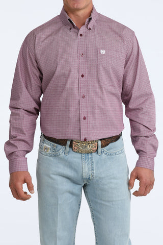 Cinch Men’s Purple Square Print Long Sleeve Western Shirt - Cowboy SwaggerCinch Men’s Purple Square Print Long Sleeve Western ShirtShirts & Tops