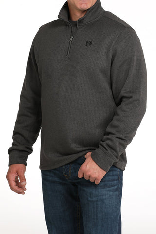 Cinch Men’s Quarter Zip Sweater – Charcoal Western Pullover - Cowboy SwaggerCinch Men’s Quarter Zip Sweater – Charcoal Western Pullover