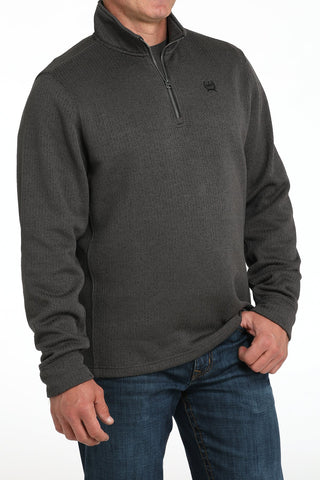 Cinch Men’s Quarter Zip Sweater – Charcoal Western Pullover - Cowboy SwaggerCinch Men’s Quarter Zip Sweater – Charcoal Western Pullover