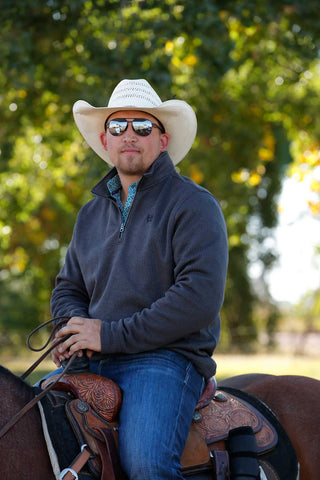 Cinch Men’s Quarter Zip Sweater – Charcoal Western Pullover - Cowboy SwaggerCinch Men’s Quarter Zip Sweater – Charcoal Western Pullover