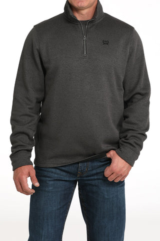Cinch Men’s Quarter Zip Sweater – Charcoal Western Pullover - Cowboy SwaggerCinch Men’s Quarter Zip Sweater – Charcoal Western Pullover