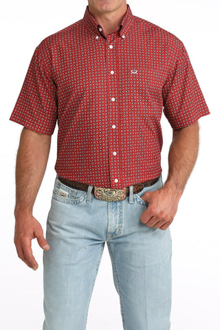 Cinch Men’s Red Geo Print ArenaFlex Short Sleeve Western Shirt - Cowboy SwaggerCinch Men’s Red Geo Print ArenaFlex Short Sleeve Western ShirtShirts & Tops
