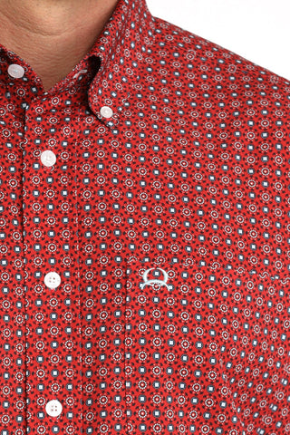 Cinch Men’s Red Geo Print ArenaFlex Short Sleeve Western Shirt - Cowboy SwaggerCinch Men’s Red Geo Print ArenaFlex Short Sleeve Western ShirtShirts & Tops