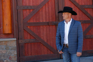 Cinch Men’s Sport Coat Navy with Thin White Plaid - Cowboy SwaggerCinch Men’s Sport Coat Navy with Thin White Plaid