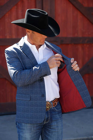 Cinch Men’s Sport Coat Navy with Thin White Plaid - Cowboy SwaggerCinch Men’s Sport Coat Navy with Thin White Plaid